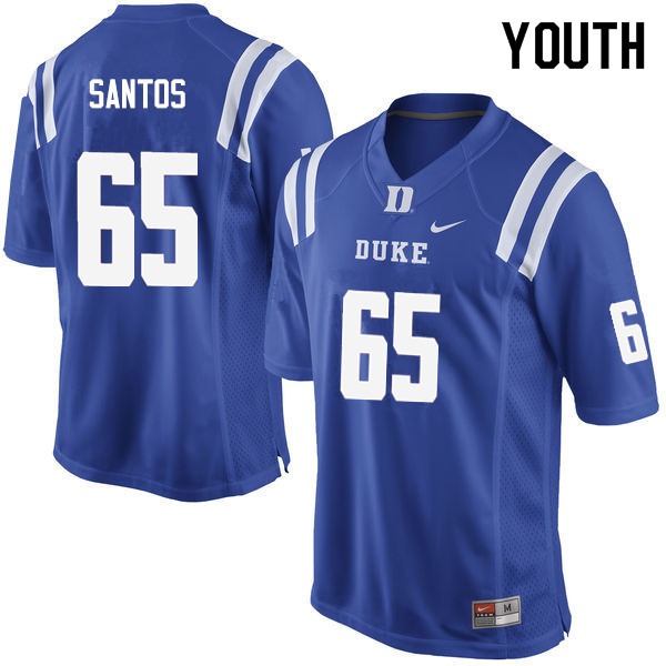 Youth #65 Julian Santos Duke Blue Devils College Football Jerseys Sale-Blue - Click Image to Close